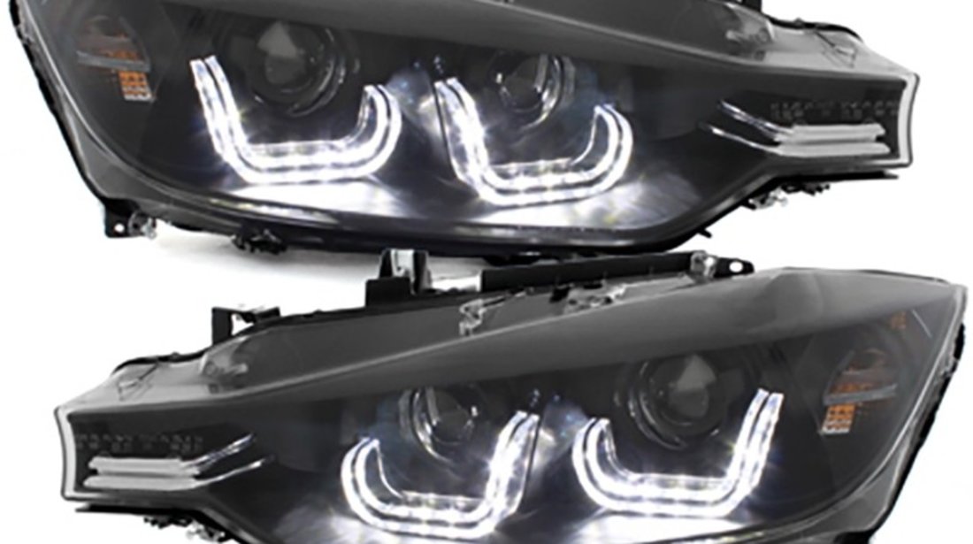 Faruri LED BMW Seria 3 F30/F31 (2011-2014) Black Xenon Look