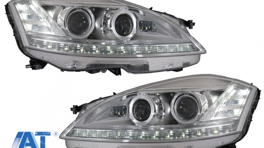 Faruri LED compatibil cu Mercedes Clasa S W221 (2005-2009) Facelift Look Semnalizare Dinamica Secventiala