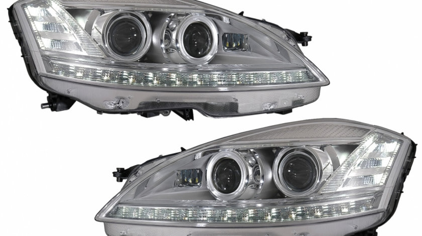 Faruri LED compatibil cu Mercedes Clasa S W221 (2005-2009) Facelift Look Semnalizare Dinamica Secventiala HLMBW221FW