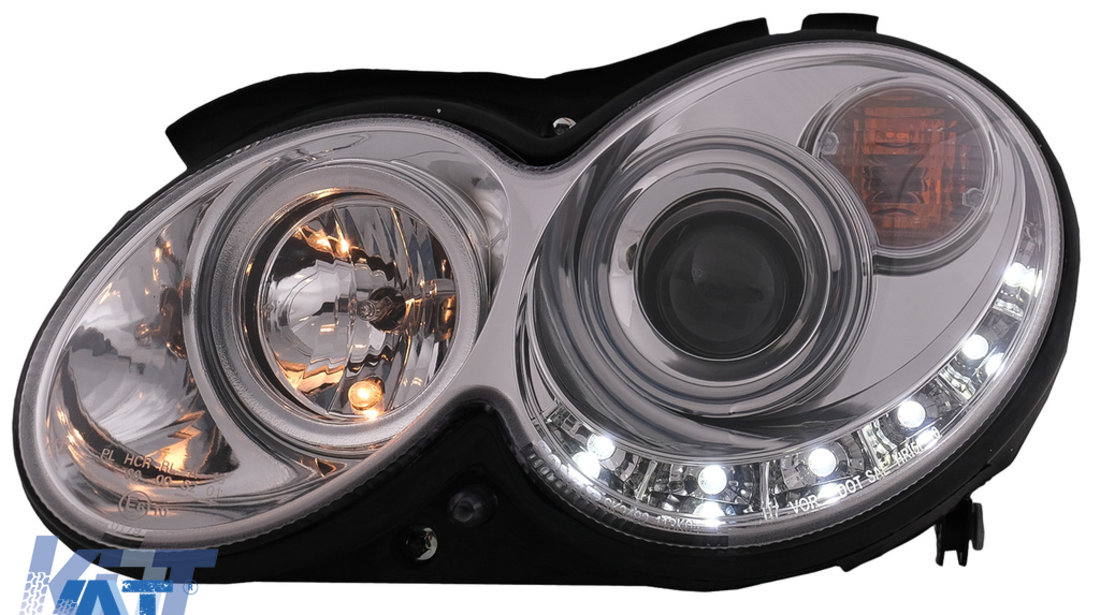 Faruri LED compatibil cu Mercedes CLK W209 C209 Coupe A209 Cabrio (2003-2010) Crom