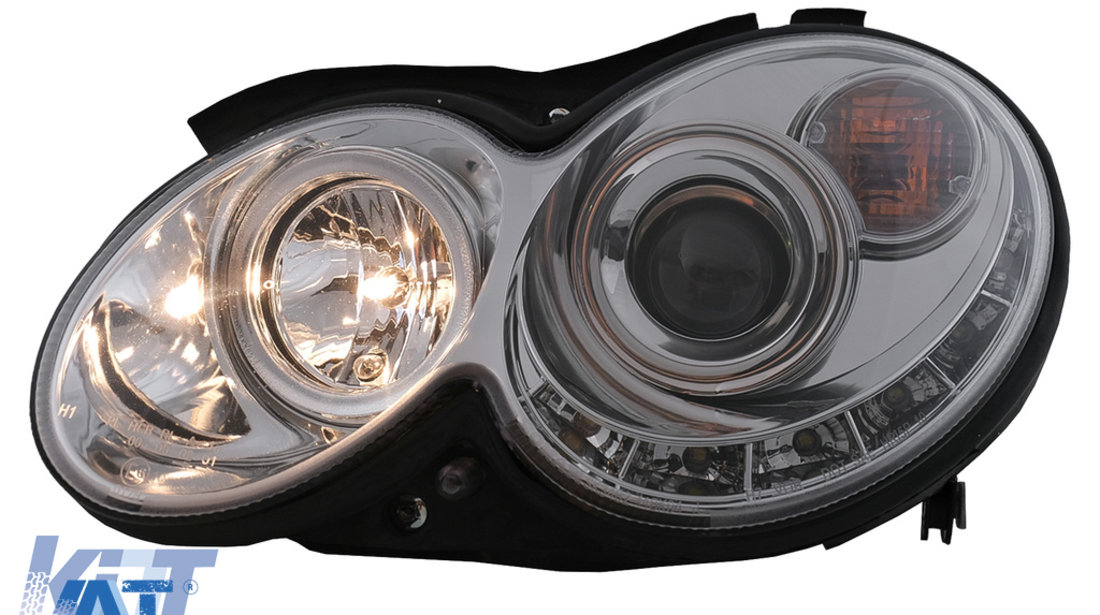 Faruri LED compatibil cu Mercedes CLK W209 C209 Coupe A209 Cabrio (2003-2010) Crom