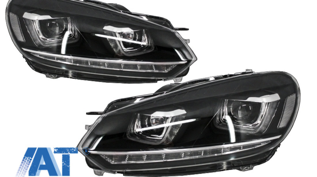 Faruri LED compatibil cu VW Golf 6 VI (2008-2013) Design Golf 7 3D U Design Semnal LED Dinamic