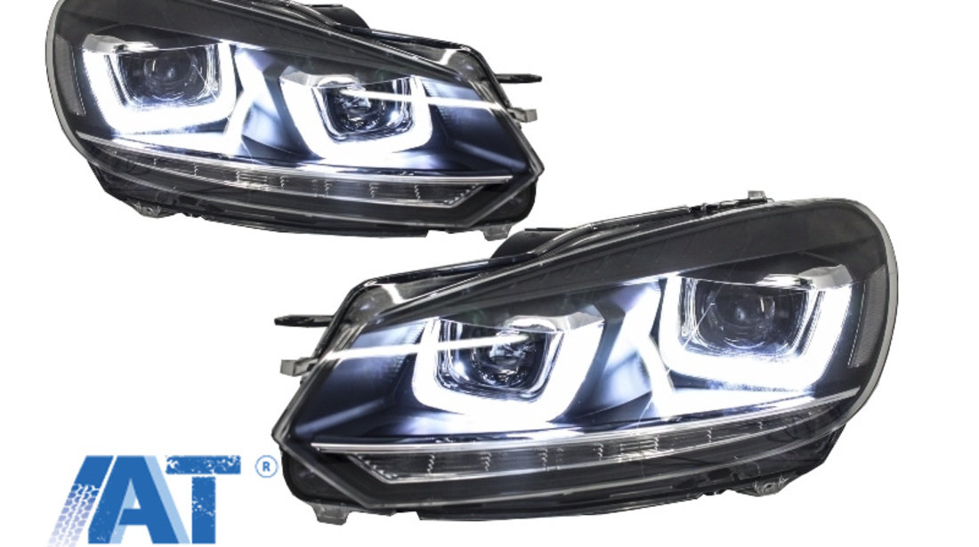 Faruri LED compatibil cu VW Golf 6 VI (2008-2013) Design Golf 7 3D U Design Semnal LED Dinamic