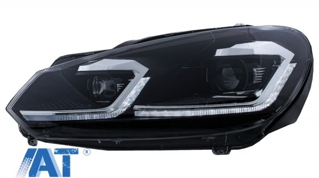 Faruri LED compatibil cu VW Golf 6 VI (2008-2013) Facelift G7.5 Look Silver Semnalizare Secventiala