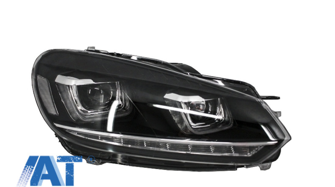 Faruri LED compatibil cu VW Golf 6 VI (2008-2013) Design Golf 7 3D U Design Semnal LED Dinamic