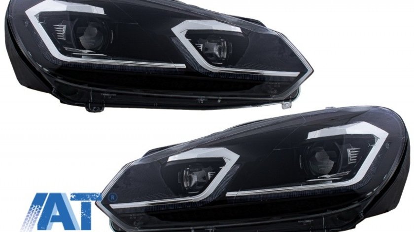 Faruri LED compatibil cu VW Golf 6 VI (2008-2013) Facelift G7.5 Look Silver Semnalizare Secventiala