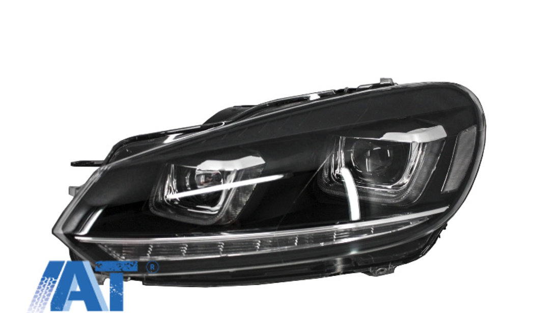 Faruri LED compatibil cu VW Golf 6 VI (2008-2013) Design Golf 7 3D U Design Semnal LED Dinamic