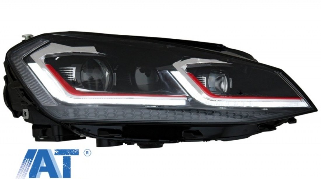 Faruri LED compatibil cu VW Golf 7 VII (2012-2017) Facelift G7.5 GTI Look cu Semnal Dinamic