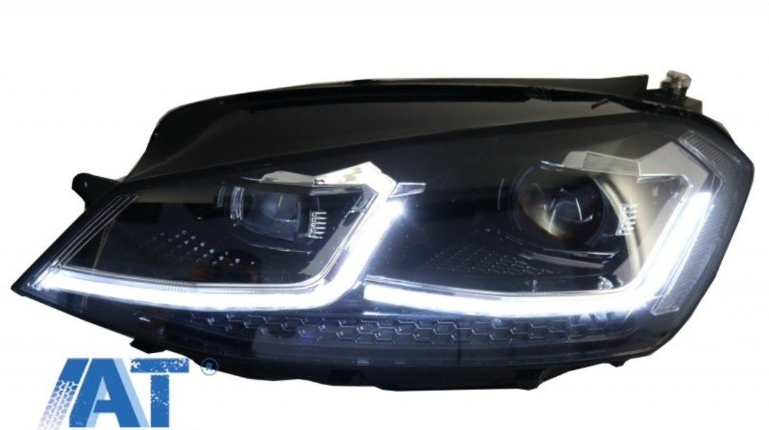 Faruri LED compatibil cu VW Golf 7 VII (2012-2017) Facelift G7.5 R Line Look cu Semnal Dinamic