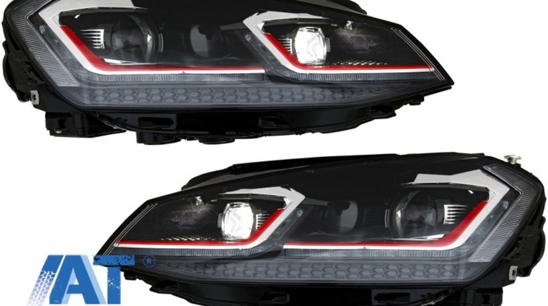 Faruri LED compatibil cu VW Golf 7 VII (2012-2017) Facelift G7.5 GTI Look cu Semnal Dinamic