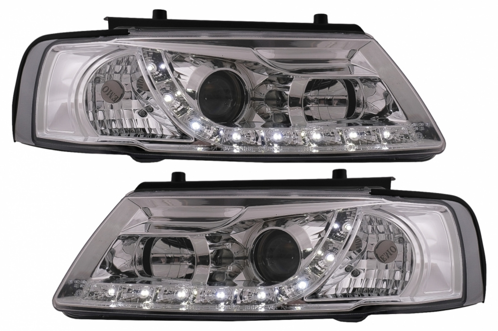 Faruri LED compatibil cu VW Passat B5 3B (11.1996-08.2000) Crom HLVWPAB5LEDC