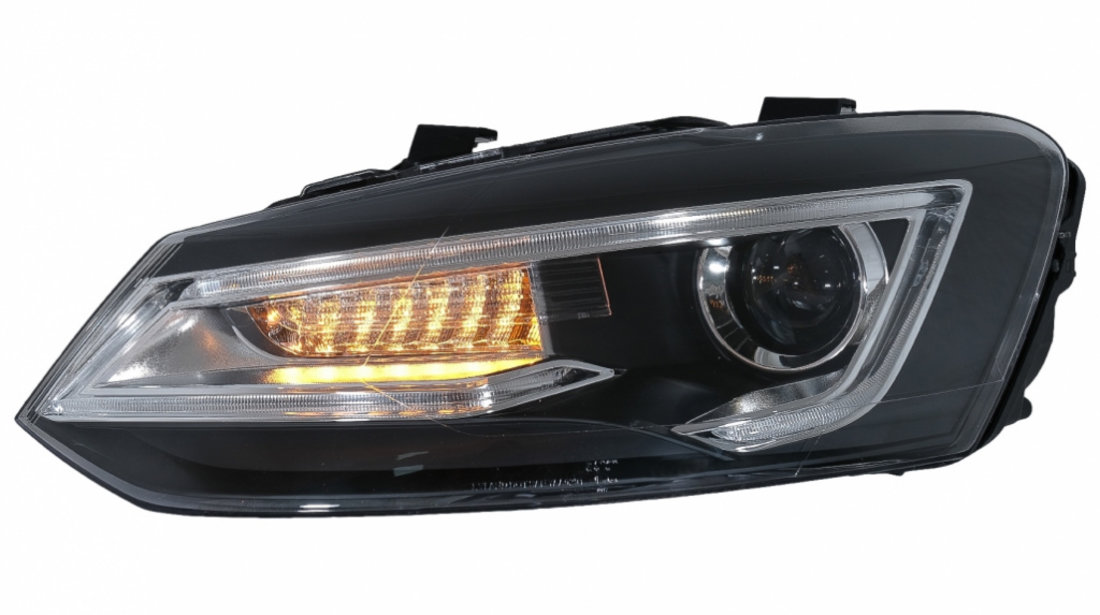 Faruri LED compatibil cu VW Polo MK5 6R 6C 61 (2011-2017) RHD Devil Eye Look HLVWPOMK6RHD