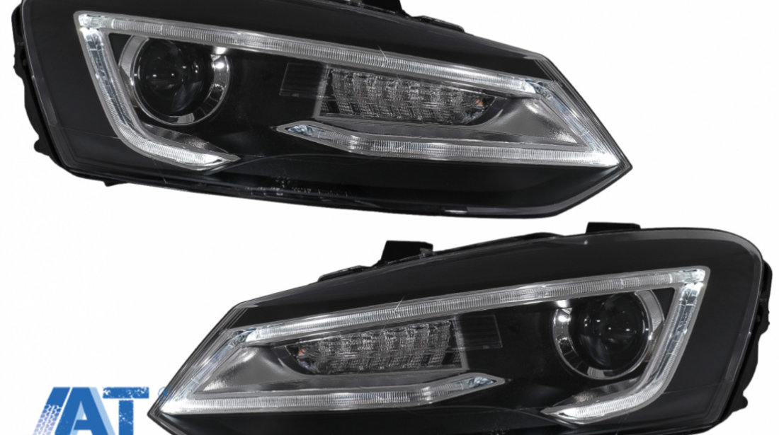 Faruri LED compatibil cu VW Polo MK5 6R 6C 61 (2011-2017) RHD Devil Eye Look