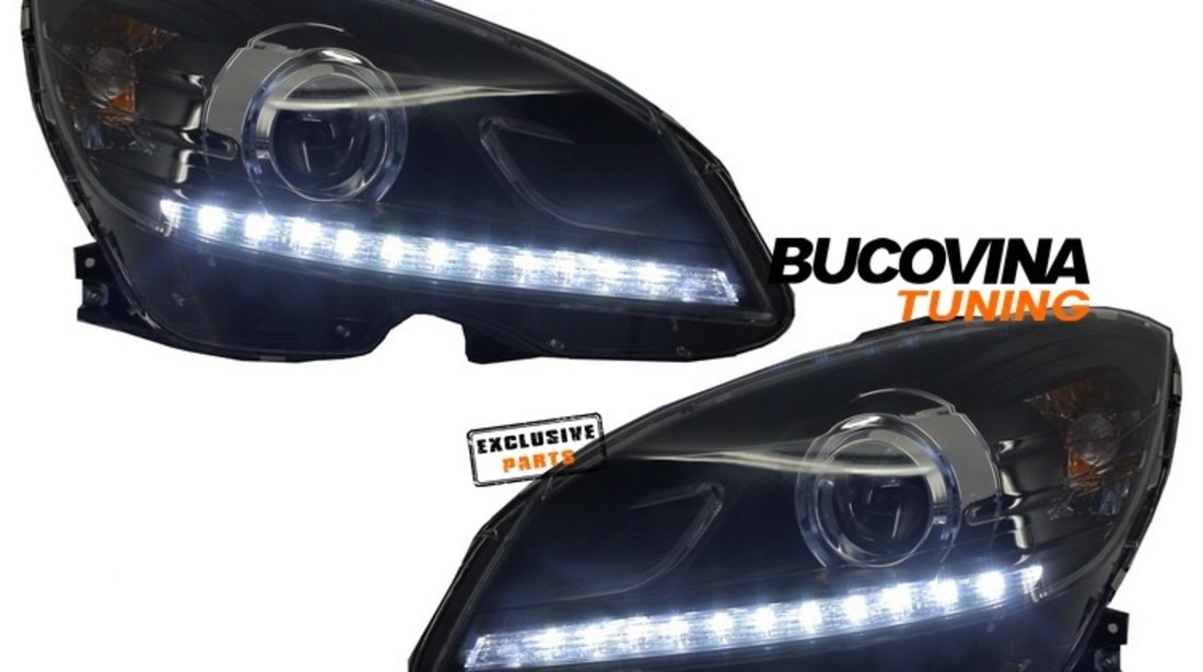 Faruri LED compatibile cu Mercedes Benz C-Class W204 (07-11)