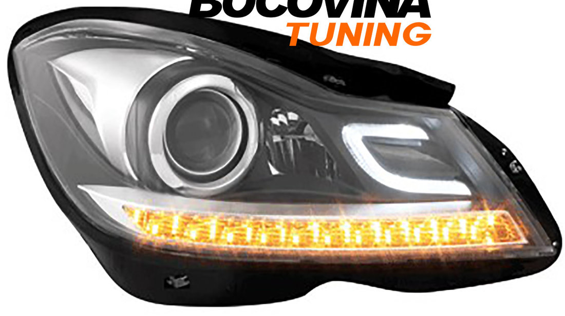 Faruri LED compatibile cu Mercedes Benz C-Class W204 Facelift (11-14)