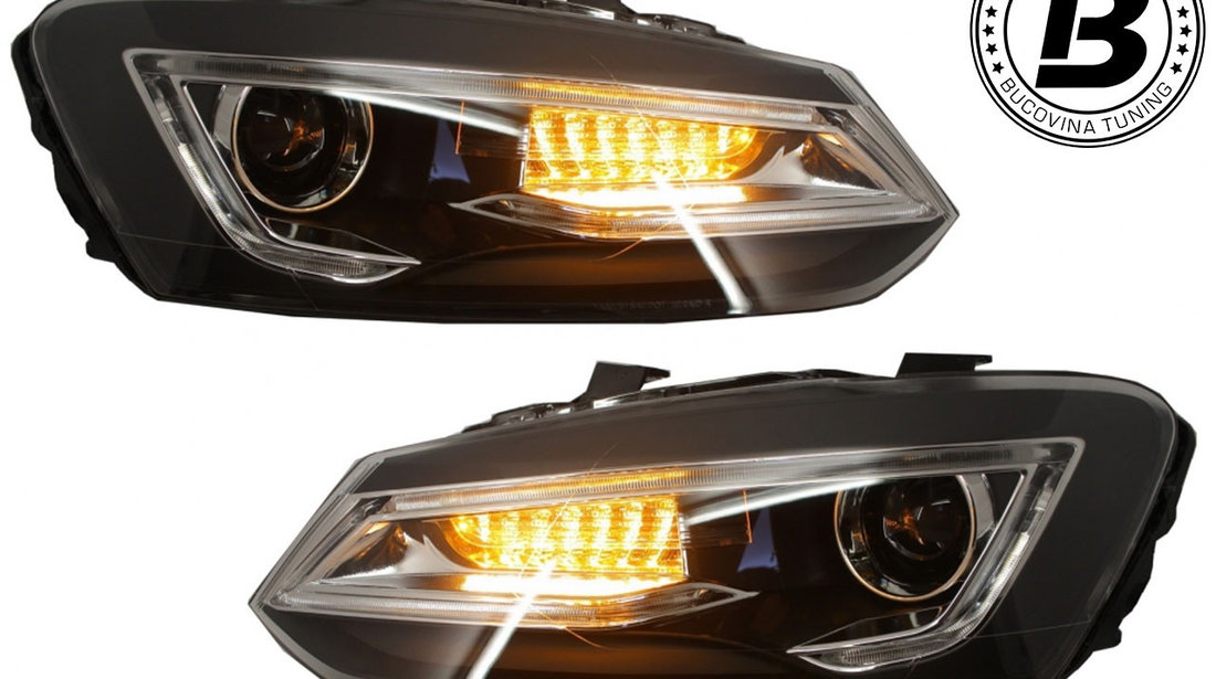 Faruri LED compatibile cu VW Polo 6R (11-17) Devil Eye Design