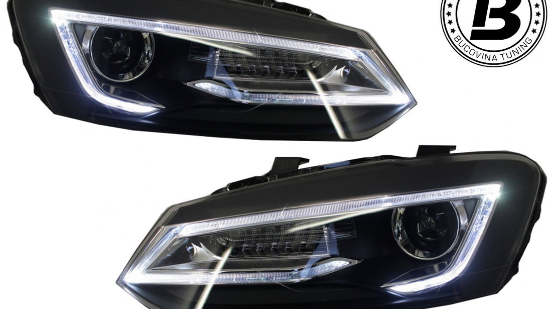 Faruri LED compatibile cu VW Polo 6R (11-17) Devil Eye Design