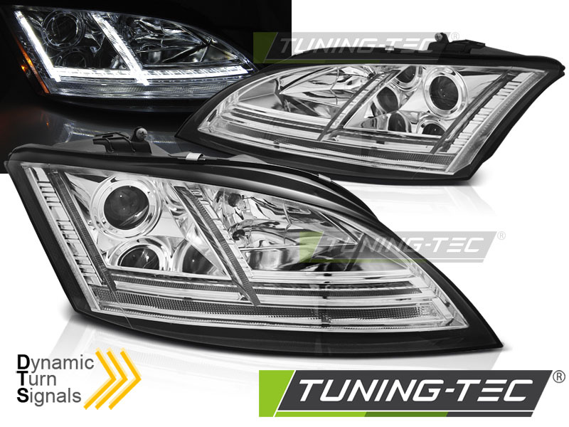 Faruri LED Crom look SEQ compatibila AUDI TT 06-10 8J