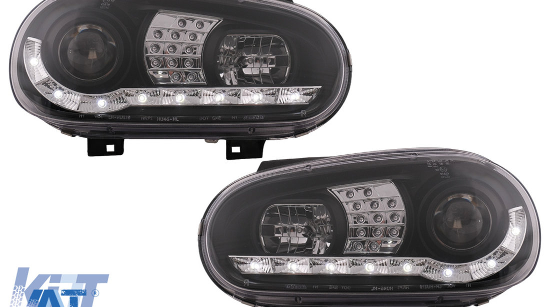 Faruri LED Daylight compatibil cu VW Golf IV 4 Cabriolet Hatchback Variant (09.1997-09.2003) Negru