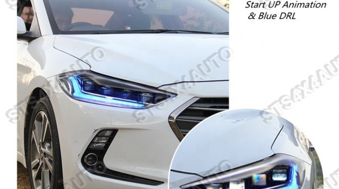 FARURI LED DAYLINE CU DYNAMIC SEMNALIZARE HYUNDAI ELANTRA 2016-2019 BK [4-LENS]