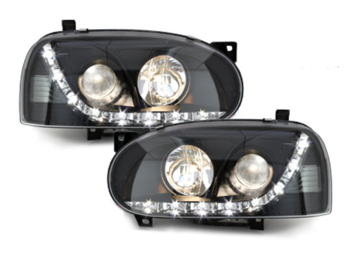 Faruri LED DEL DAYLINE compatibil cu VW Golf 3 III (1992-1998) Negru SWV01GXB