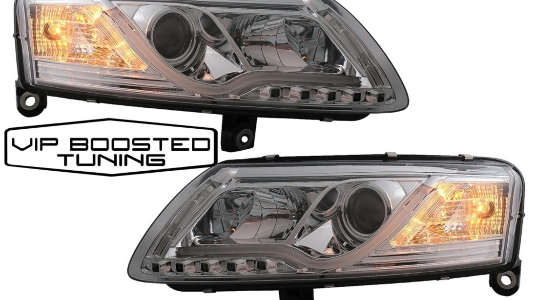 Faruri LED DRL Audi A6 C6 4F (2004-2007) Crom