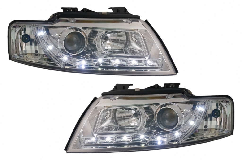 Faruri LED DRL compatibil cu Audi A4 B6 Cabrio (2000-2006) Crom HLAUA4B6CC