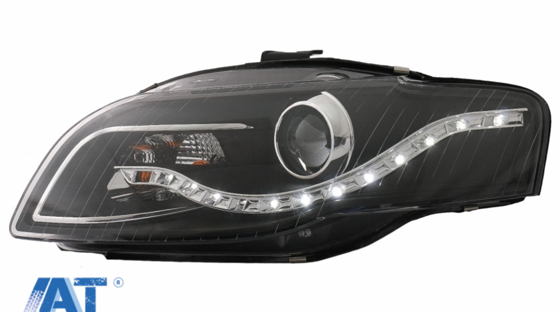 Faruri LED DRL compatibil cu Audi A4 B7 (11.2004-03.2008) DAYLIGHT Negru