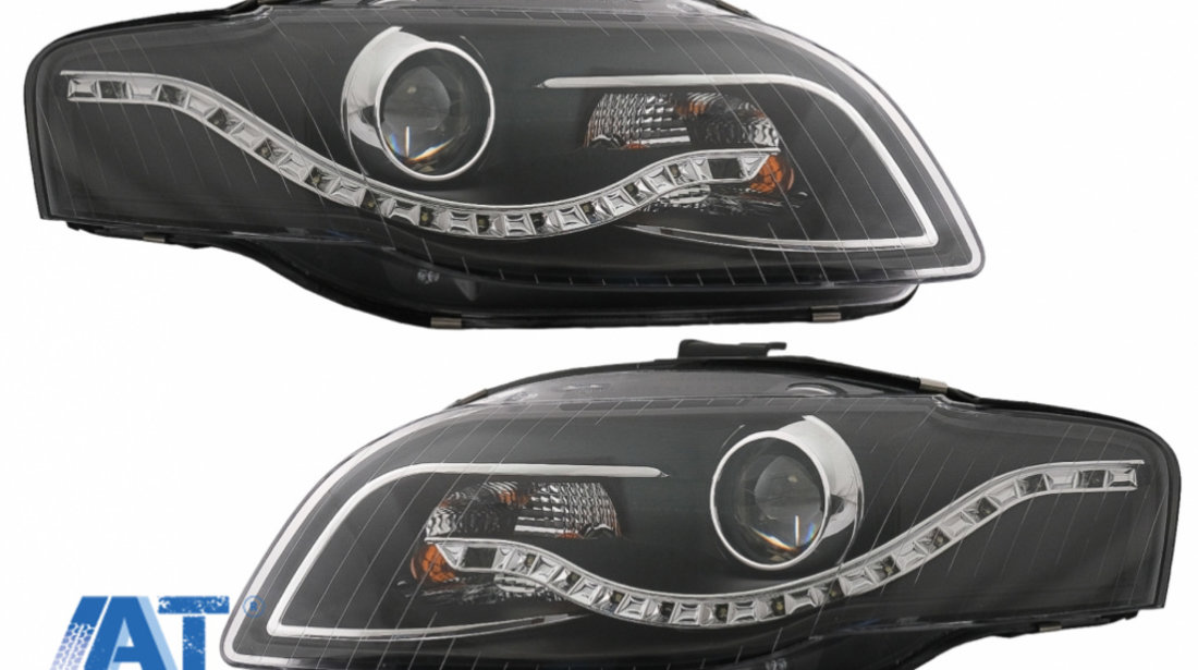 Faruri LED DRL compatibil cu Audi A4 B7 (11.2004-03.2008) DAYLIGHT Negru