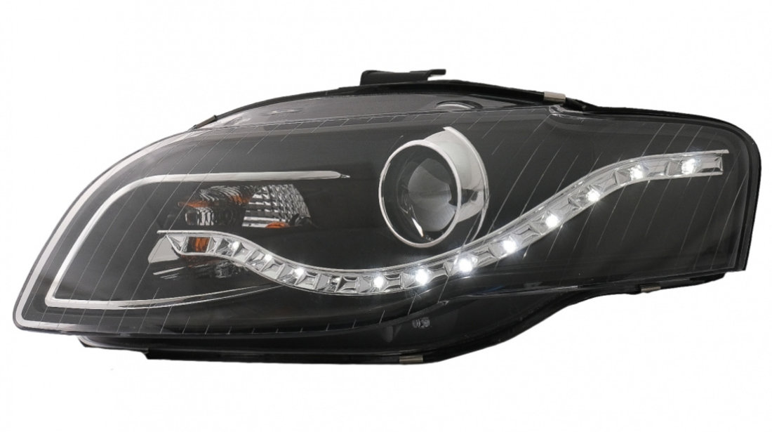 Faruri LED DRL compatibil cu Audi A4 B7 (11.2004-03.2008) DAYLIGHT Negru SWA08ELGXB