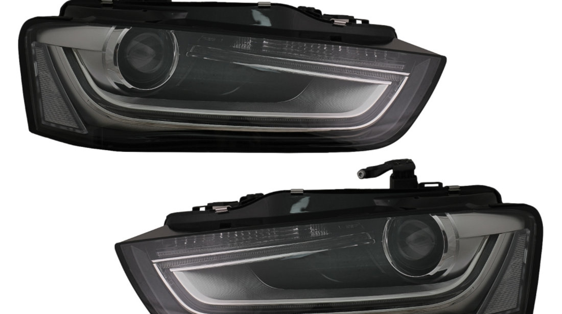 Faruri LED DRL compatibil cu Audi A4 B8.5 Facelift (2012-2015) Negru