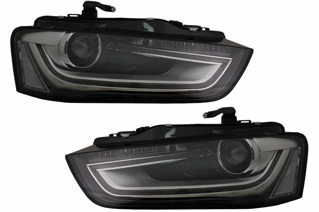 Faruri LED DRL compatibil cu Audi A4 B8.5 Facelift (2012-2015) Negru HLAUA4B8F