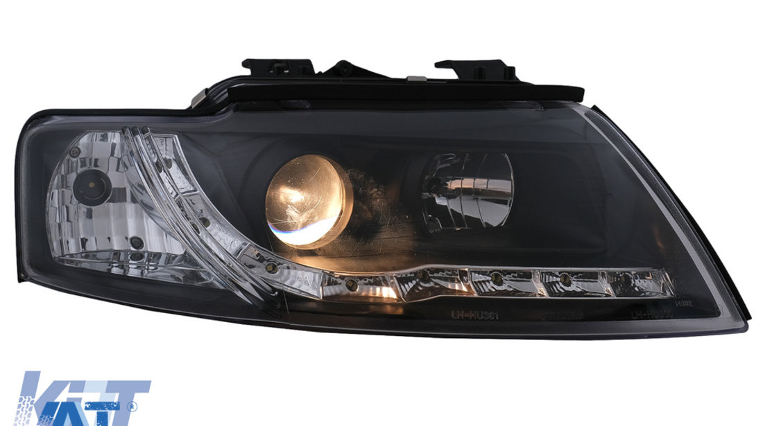 Faruri LED DRL compatibil cu Audi A4 Cabriolet B6 8H7 8HE (2002-2006) Negru