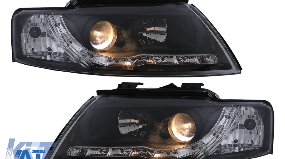 Faruri LED DRL compatibil cu Audi A4 Cabriolet B6 8H7 8HE (2002-2006) Negru