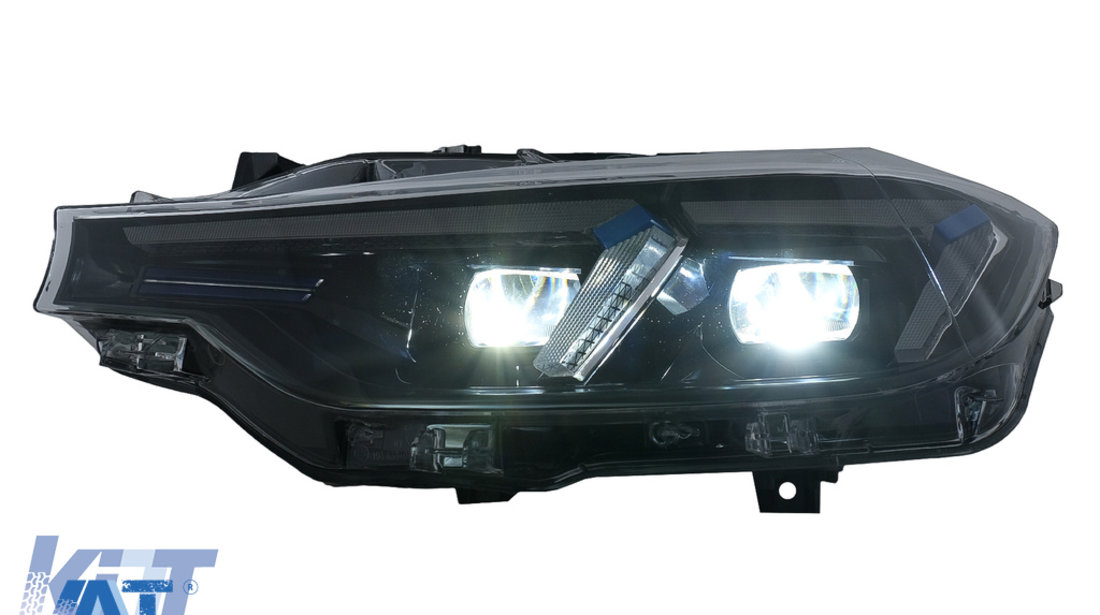 Faruri LED DRL compatibil cu BMW 3 Series F30 F31 Sedan Touring (10.2011-05.2015) Upgrade la G20 2024 Design pentru Halogen