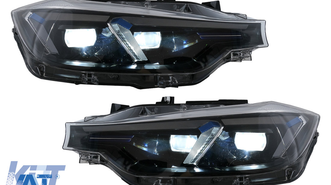 Faruri LED DRL compatibil cu BMW 3 Series F30 F31 Sedan Touring (10.2011-2019) Upgrade la G20 2024 Design pentru Xenon