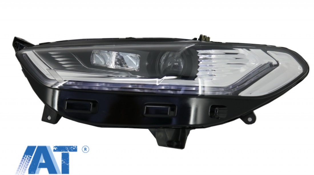 Faruri LED DRL compatibil cu Ford Mondeo MK5 (2013-2016) Semnalizare Secventiala Crom