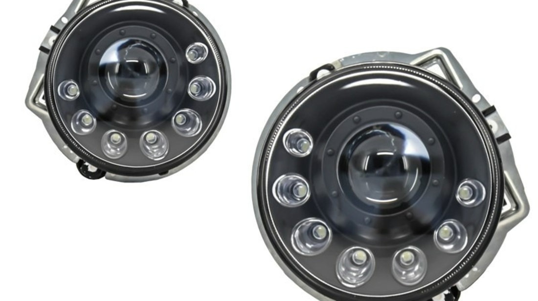 Faruri LED DRL compatibil cu Mercedes G-Class W463 (1989-2012) Bi-Xenon Design Negru HLMBW463MS