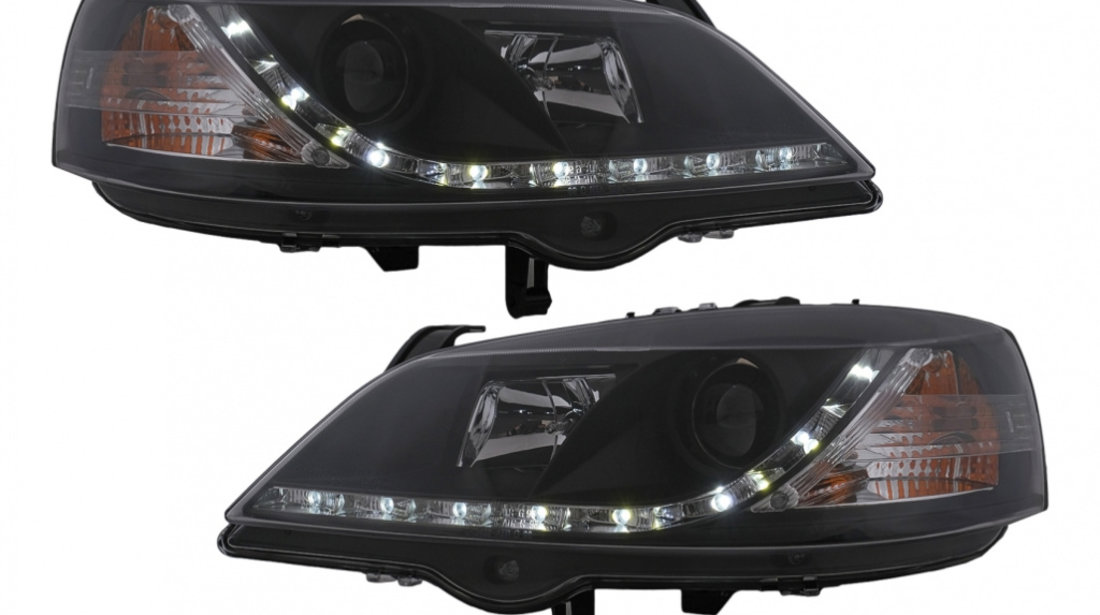 Faruri LED DRL compatibil cu Opel Astra G (09.1997-02.2004) Negru HLOPAGBLED