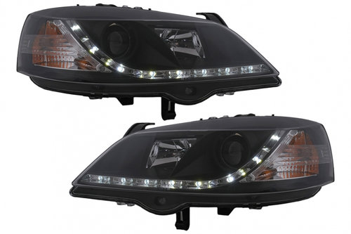 Faruri LED DRL compatibil cu Opel Astra G (09.1997-02.2004) Negru HLOPAGBLED
