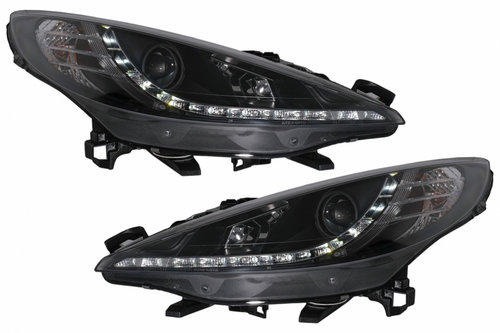 Faruri LED DRL compatibil cu Peugeot 207 (05.2006-06.2012) Negru HLPE207BLED