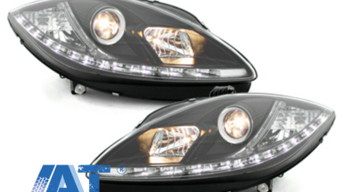Faruri LED DRL compatibil cu Seat Leon 1P / Seat Altea (2009-up) Negru