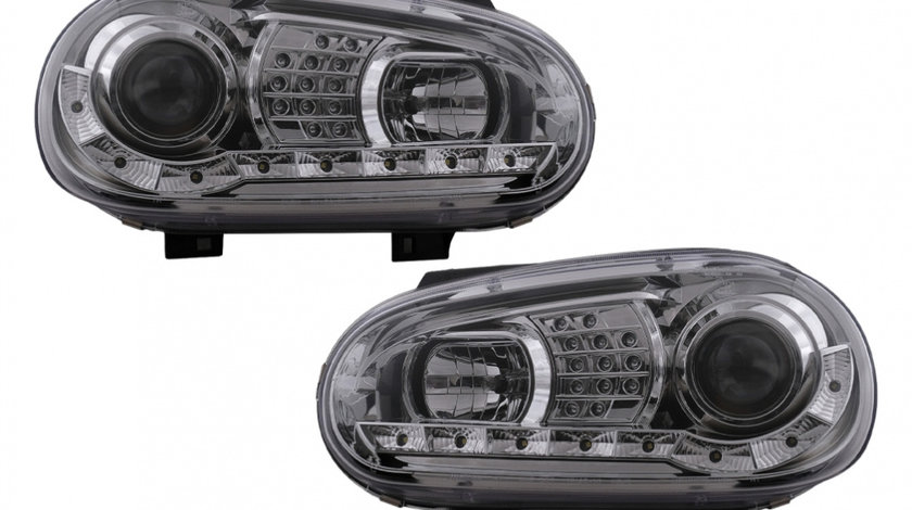 Faruri LED DRL compatibil cu VW Golf IV 4 (09.1997-09.2003) Crom HLVWG4CLED