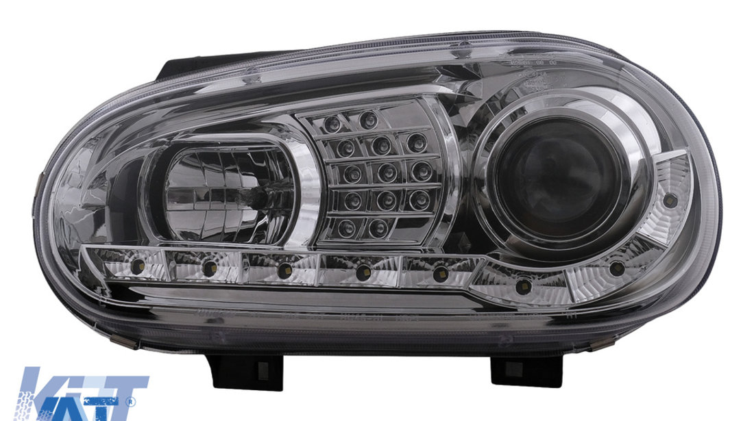 Faruri LED DRL compatibil cu VW Golf IV 4 (09.1997-09.2003) Crom