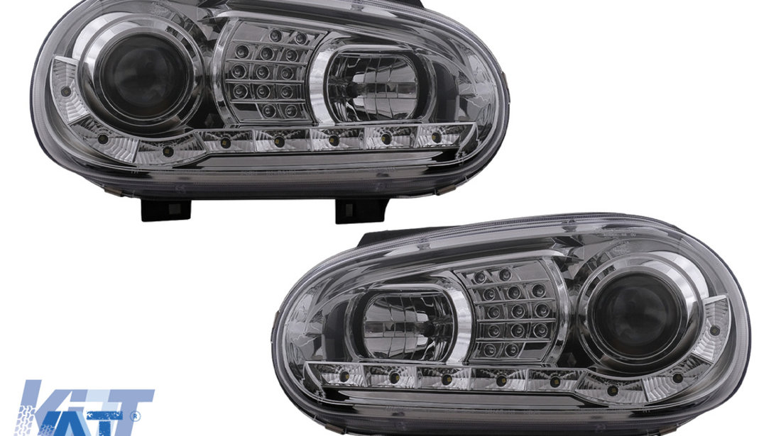 Faruri LED DRL compatibil cu VW Golf IV 4 (09.1997-09.2003) Crom