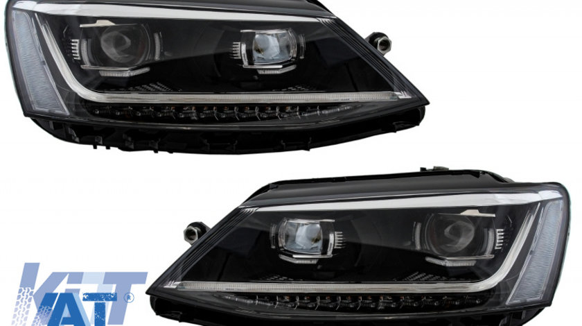 Faruri LED DRL compatibil cu VW Jetta Mk6 VI (2011-2017) Semnal Dinamic Secvential Xenon Matrix Design