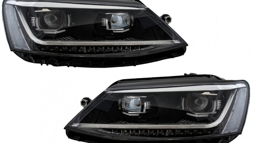 Faruri LED DRL compatibil cu VW Jetta Mk6 VI (2011-2017) Semnal Dinamic Secvential Xenon Matrix Design HLVWJ6MX