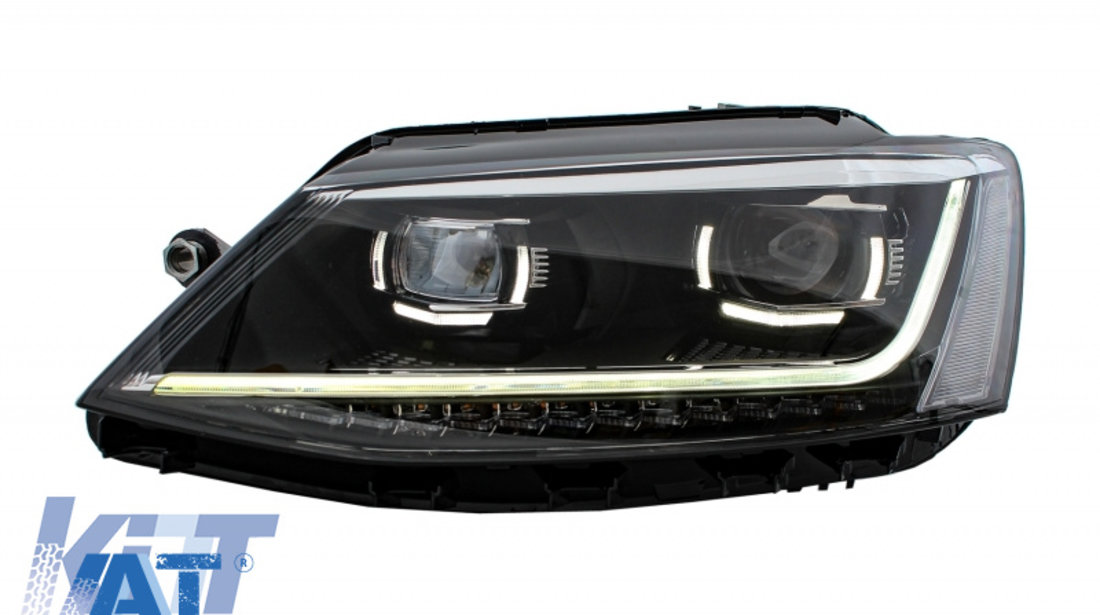 Faruri LED DRL compatibil cu VW Jetta Mk6 VI (2011-2017) Semnal Dinamic Secvential Xenon Matrix Design