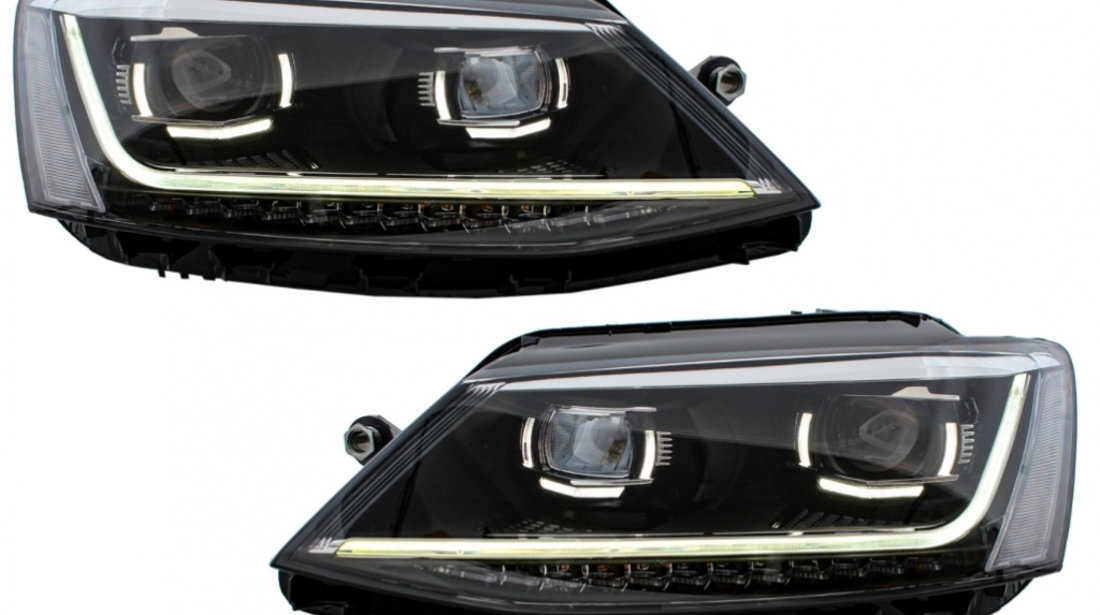Faruri LED DRL compatibil cu VW Jetta Mk6 VI (2011-2017) Semnal Dinamic Secvential Xenon Matrix Design HLVWJ6MX