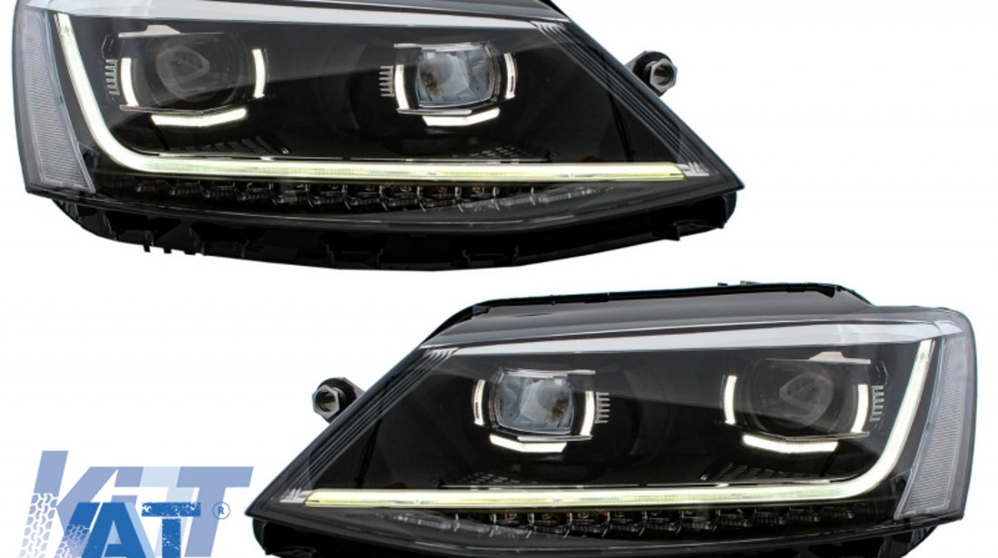 Faruri LED DRL compatibil cu VW Jetta Mk6 VI (2011-2017) Semnal Dinamic Secvential Xenon Matrix Design